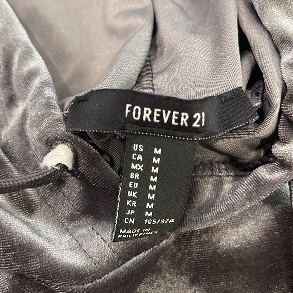 Forever 21 Gray Velvet Hoodie Dress - Picture 2 of 2